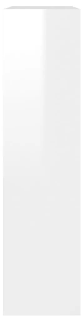 Παπουτσοθήκη με Καθρέφτη 2 Επιπέδων Γυαλιστ. Λευκό 63x17x67 εκ. - Λευκό