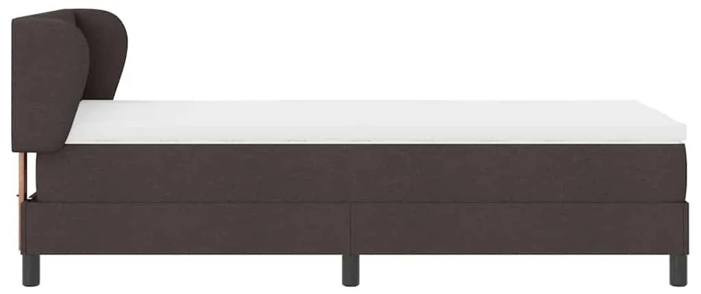 vidaXL Κρεβάτι box spring με στρώμα με στρώμα Σκούρο καφέ Σκούρο καφέ