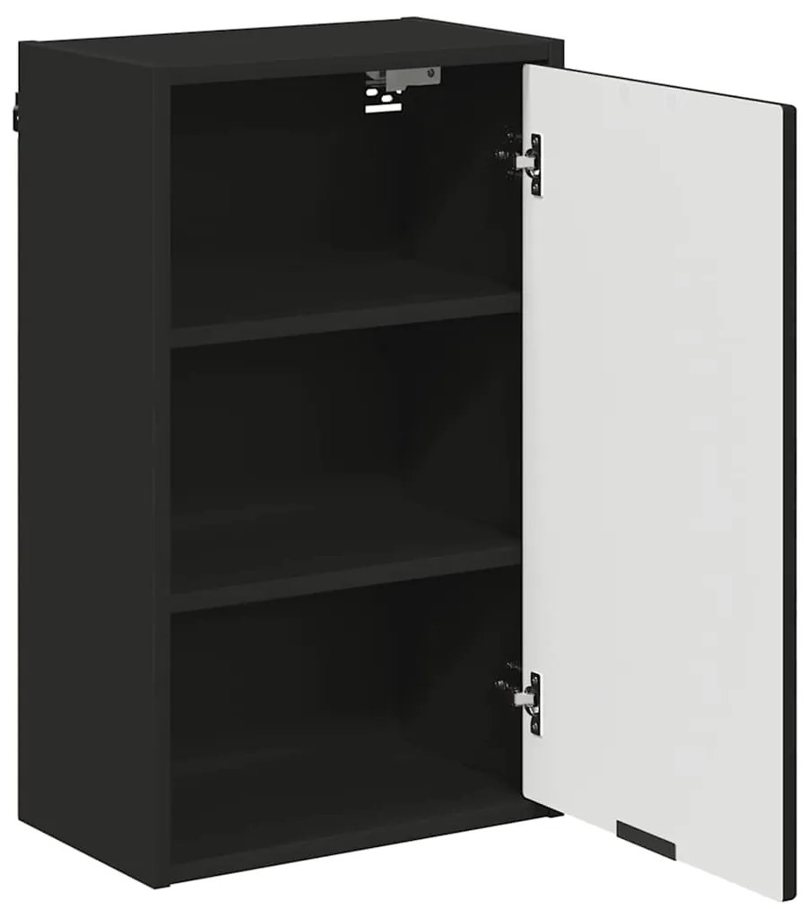 vidaXL Ντουλάπι Μπάνιου Μαύρο 39 x 23.5 x 65 εκ. Επεξεργασμένο ξύλο