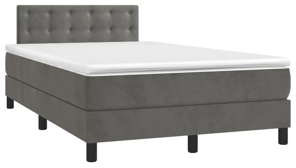 ΚΡΕΒΑΤΙ BOXSPRING ΜΕ ΣΤΡΩΜΑ ΣΚΟΥΡΟ ΓΚΡΙ 120X190 ΕΚ. ΒΕΛΟΥΔΙΝΟ 3269862