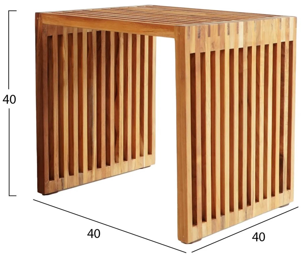 Τραπεζάκι σαλονιού Βοηθητικό C9483 απο Ξύλο TEAK Φυσικό 40x40,5x40,5Yεκ. 40x40.5x40.5 εκ.