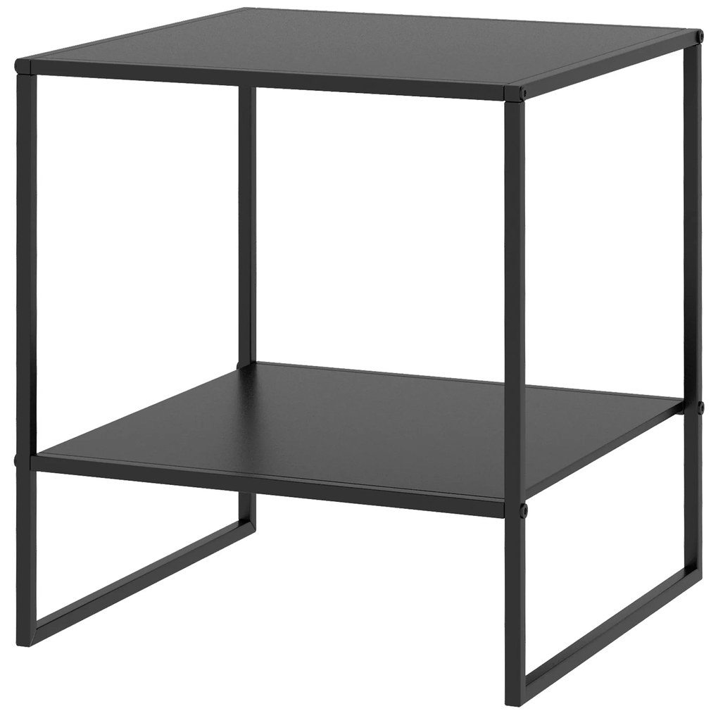 Τραπεζάκι σαλονιού HOMCOM Industrial Design, 1 ράφι, Μαύρο