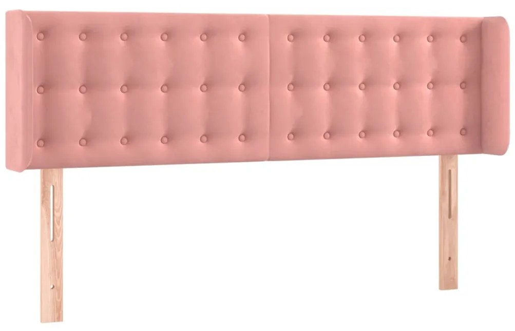 vidaXL Κεφαλάρι με Πτερύγια Ροζ 147x16x78/88 εκ. Βελούδινο