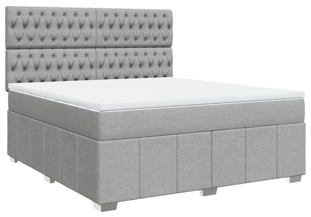 ΚΡΕΒΑΤΙ BOXSPRING ΜΕ ΣΤΡΩΜΑ ΑΝΟΙΧΤΟ ΓΚΡΙ 180X200 ΕΚ. ΥΦΑΣΜΑΤΙΝΟ 3291754