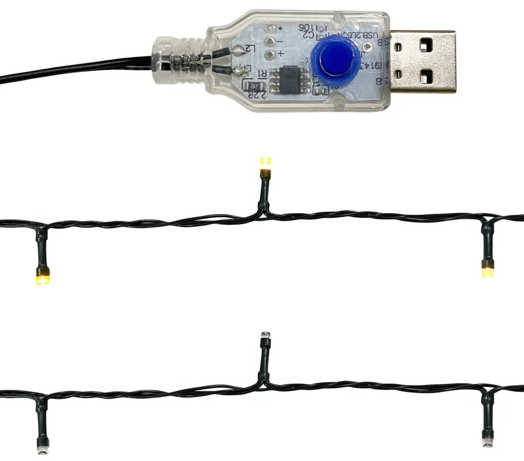 vidaXL Γιρλάντα Χριστουγεννιάτικη με Λαμπάκια LED Ασημί 10 μ.