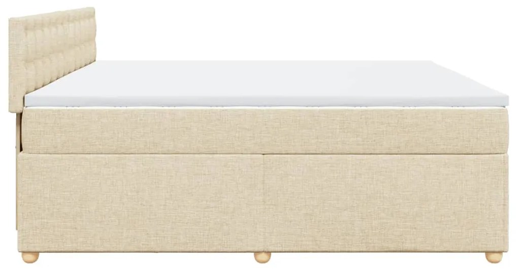 ΚΡΕΒΑΤΙ BOXSPRING ΜΕ ΣΤΡΩΜΑ ΚΡΕΜ 200X200 ΕΚ. ΥΦΑΣΜΑΤΙΝΟ 3286806