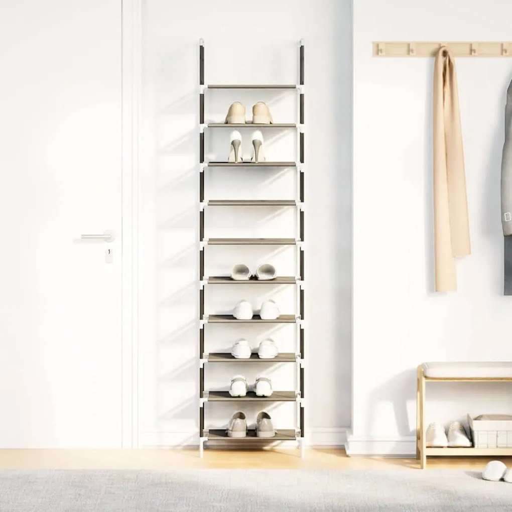 Ράφι παπουτσιών 10 επιπέδων μαύρο 44x28x180 cm - Μαύρο