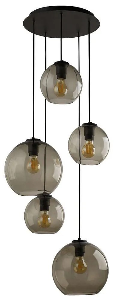 Φωτιστικό Οροφής Vetro 7642 5xE27 60W Fume Nowodvorski Metal, Glass