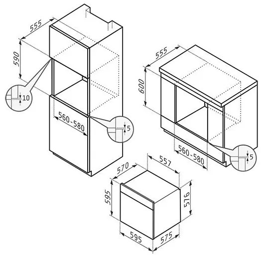 Φούρνος Pyramis Λευκός PO78062009PWH 59.5x59.5x57.5 εκ.