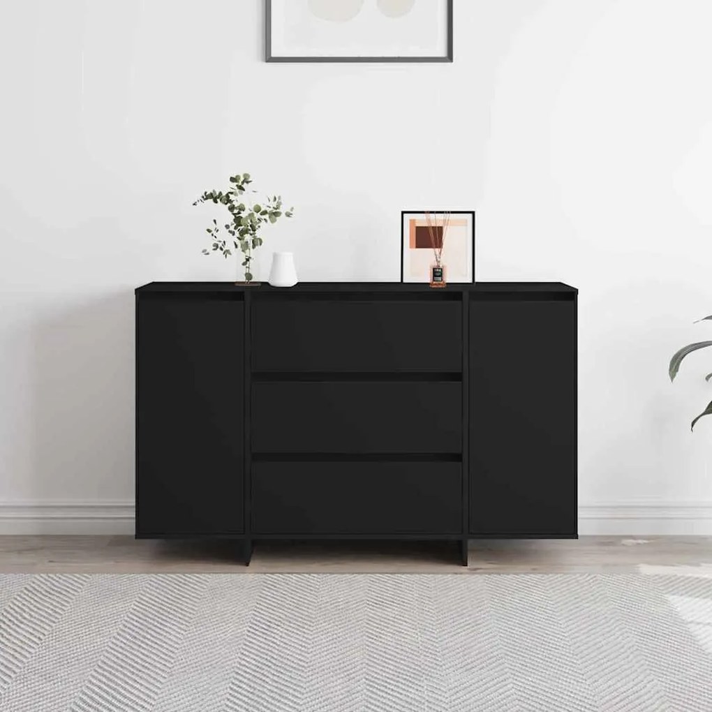 vidaXL Πλαϊνό γραφείο Μαύρο 120 x 41 x 75 εκ. Επεξεργασμένο ξύλο
