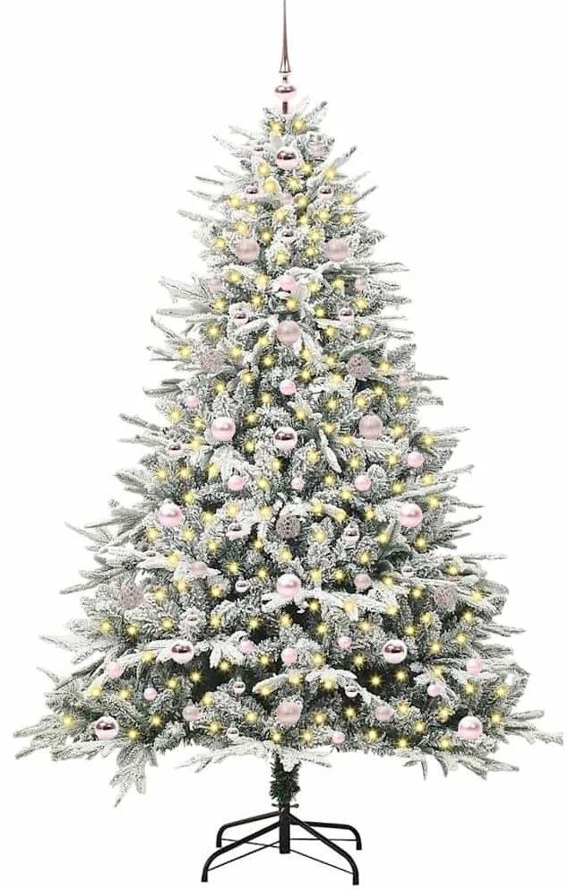 vidaXL Τεχνητό Χριστουγεννιάτικο Δέντρο με Φώτα και Σετ Μπάλες 180 cm