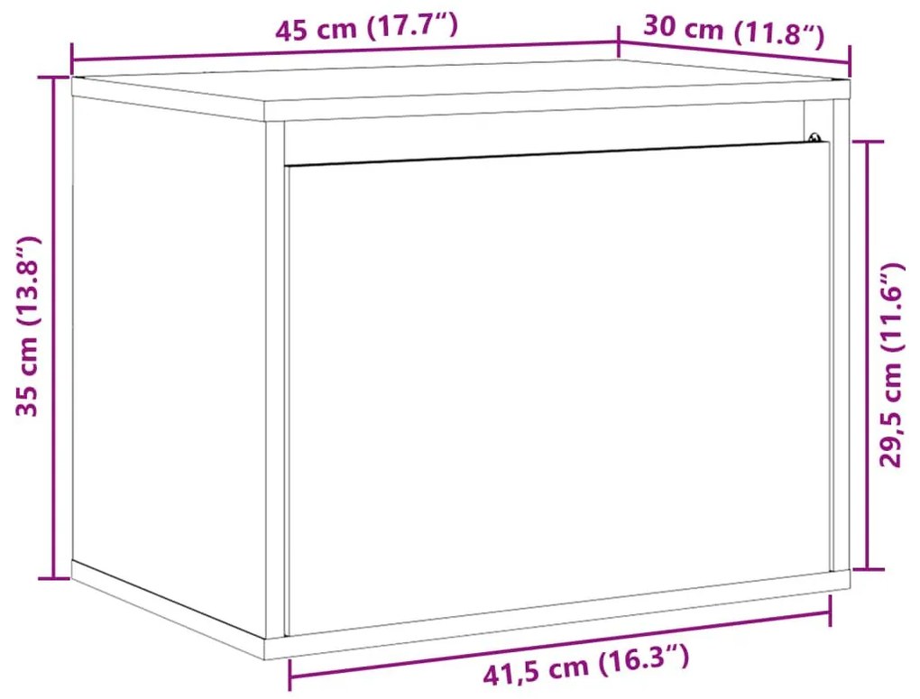 Βοηθητικό Ντουλάπι 45 x 30 x 35 εκ. από Μασίφ Ξύλο Πεύκου - Καφέ