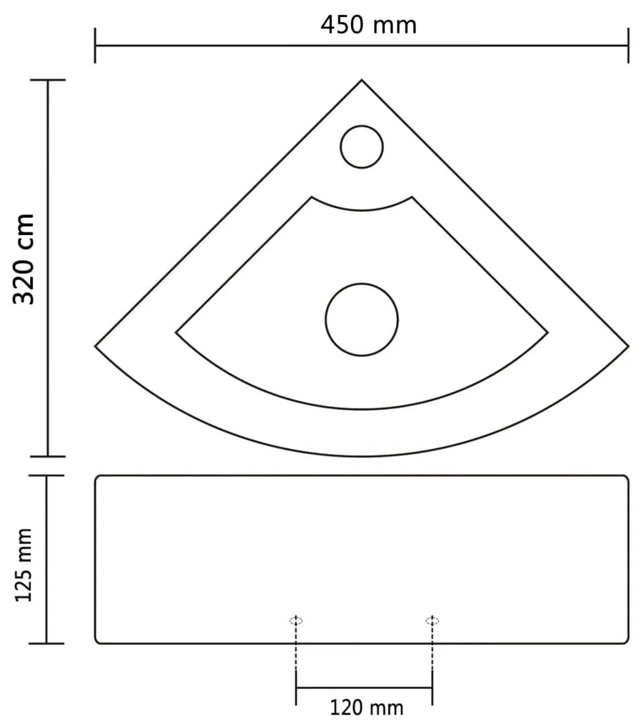 vidaXL Νιπτήρας με Οπή Υπερχείλισης Μαύρος 45 x 32 x 12,5 εκ.