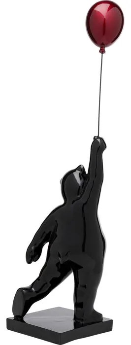 Διακοσμητικό Επιτραπέζιο Balloon Bear Μαύρο/Κόκκινο 16,6x16,2x73,5 εκ. - Μαύρο