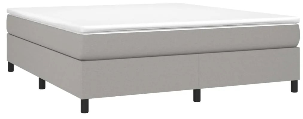 vidaXL Κρεβάτι Boxspring με Στρώμα Ανοιχτό Γκρι 180x200 εκ. Υφασμάτινο