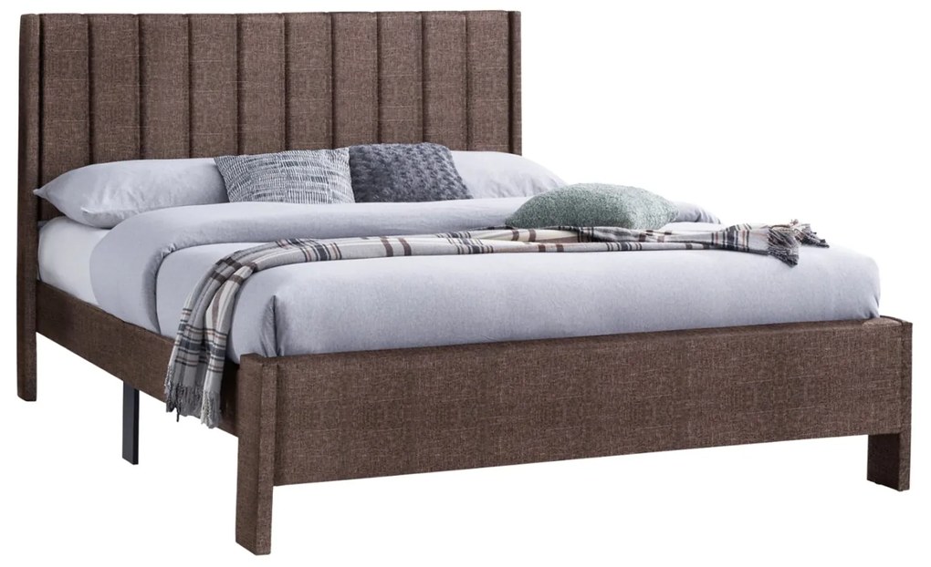 ΚΡΕΒΑΤΙ ΔΙΠΛΟ KREDEN HM686.03 ΚΑΦΕ ΥΦΑΣΜΑ ΓΙΑ ΣΤΡΩΜΑ 160Χ200εκ.