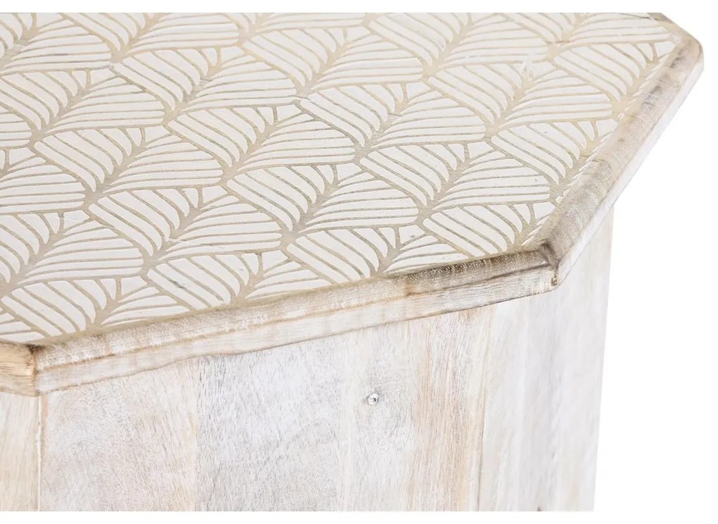 Βοηθητικό Τραπέζι DKD Home Decor 49 x 49 x 53,5 cm Καφέ Λευκό Ξύλο από Μάνγκο