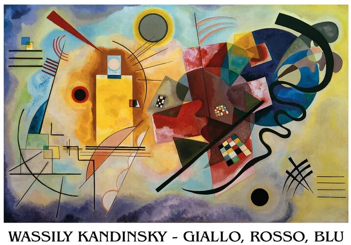 Εκτύπωση τέχνης Κίτρινο, Κόκκινο, Μπλε, Wassily Kandinsky