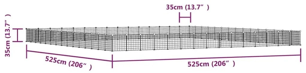 Κλουβί Κατοικίδιων με 60 Πάνελ + Πόρτα Μαύρο 35 x 35εκ Ατσάλινο - Μαύρο