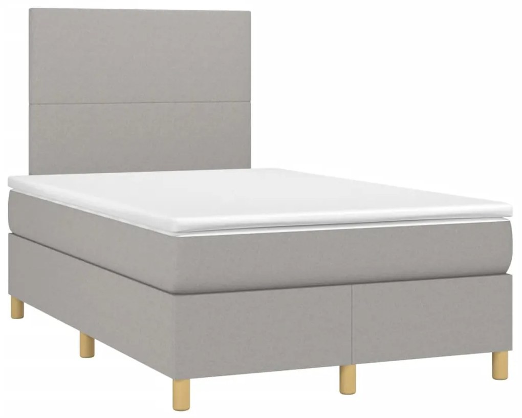 ΚΡΕΒΑΤΙ BOXSPRING ΜΕ ΣΤΡΩΜΑ &amp; LED ΑΝ.ΓΚΡΙ 120X190ΕΚ. ΥΦΑΣΜΑΤΙΝΟ 3270232