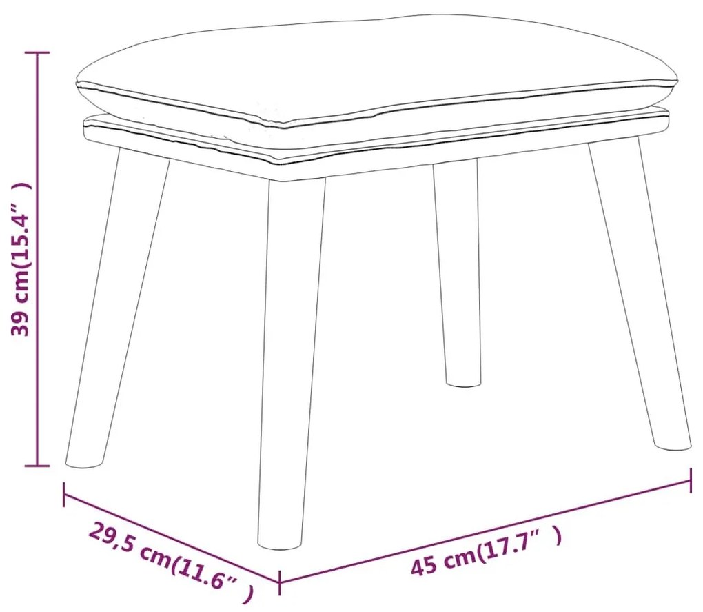 Υποπόδιο Σκούρο Γκρι 45x29,5x35 εκ. Βελούδινο - Γκρι