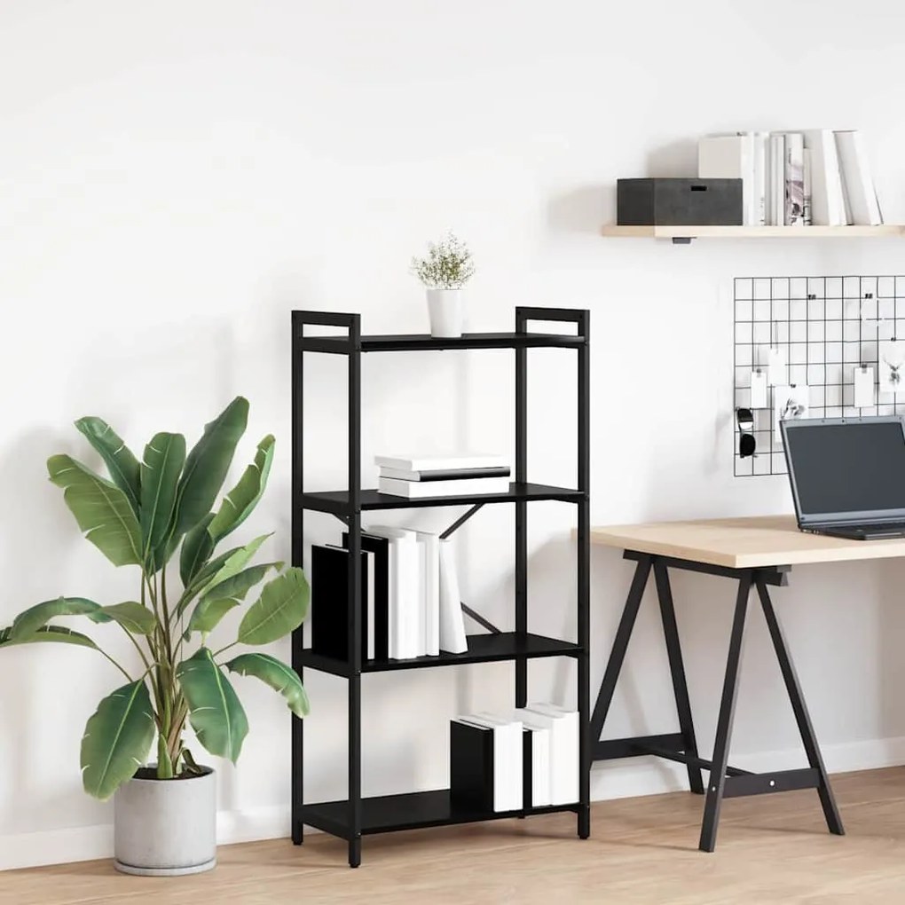 Ράφι Βιβλίων Μαύρη Οξυά 40 x 30 x 85 εκ Επεξεργασμένο ξύλο