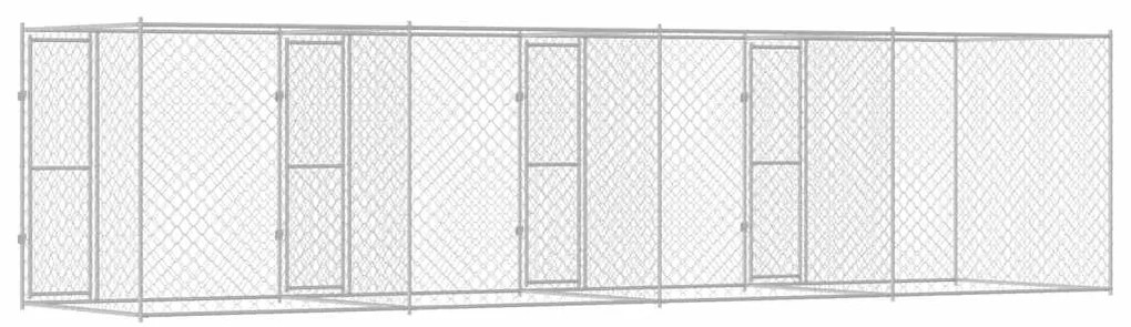 vidaXL Κλουβί σκύλου Ασημί 800 x 200 x 200 εκ. Επικαλυμμένος Χάλυβας