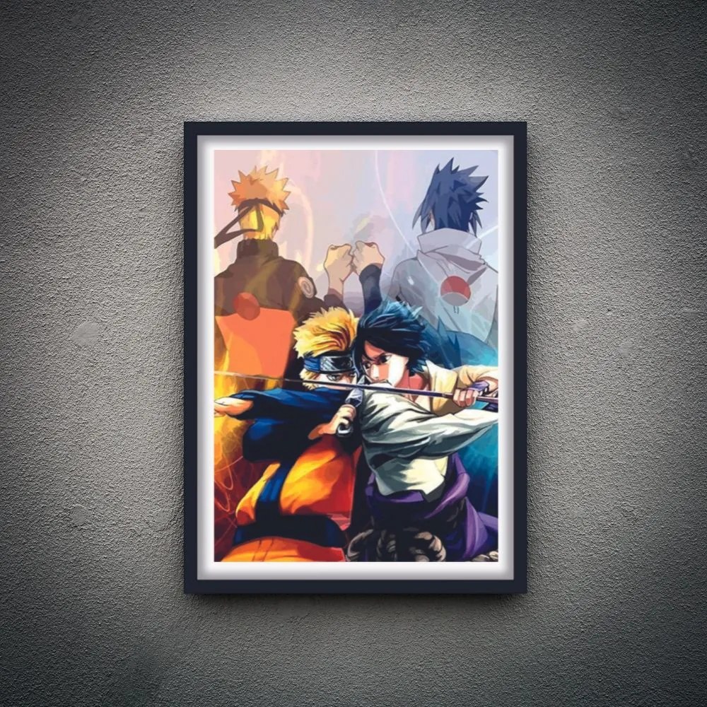 Πόστερ &amp; Κάδρο Naruto AN030 30x40cm Μαύρο Ξύλινο Κάδρο (με πόστερ)