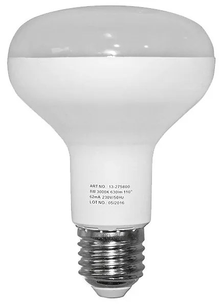 Adeleq Led Λάμπα R80 Ε27 8W 230V Θερμό 3000Κ 13-275800