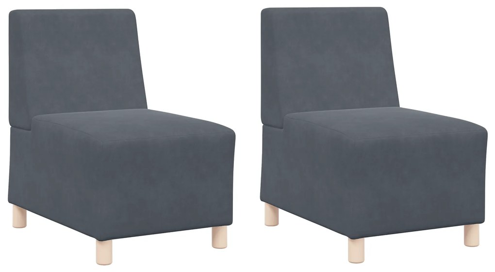 vidaXL Καναπέδες 2 pcs Σκούρο γκρι 55 x 74 x 82 εκ. Βελούδο