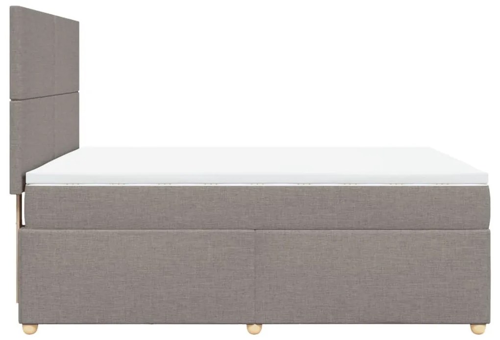 Κρεβάτι Boxspring με Στρώμα Taupe 160x200 εκ. Υφασμάτινο - Μπεζ-Γκρι