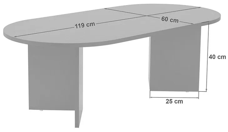 Τραπέζι σαλονιού Tabletod pakoworld σε καρυδί απόχρωση 119x60x40εκ (1 τεμάχια)