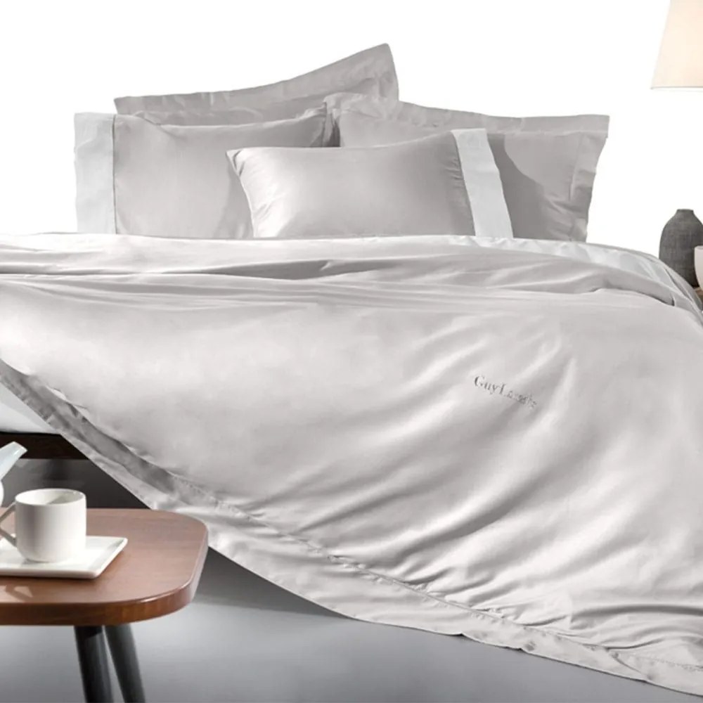 Παπλωματοθήκη Silky Silver Σετ 3Τεμ. Guy Laroche Υπέρδιπλo 245x255cm 100% Cotton Satin