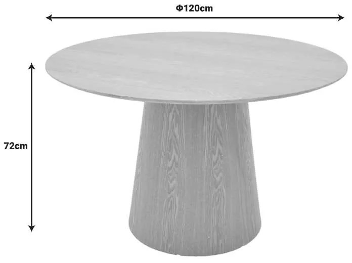 Τραπέζι Kayano pakoworld mdf σε φυσική απόχρωση Φ120x72εκ