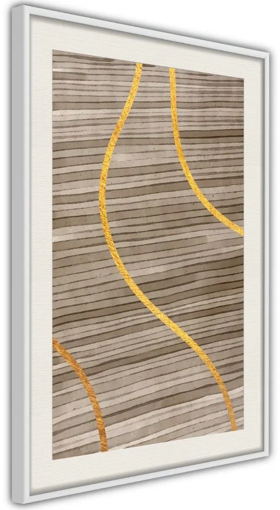 Αφίσα - Golden Stripes - 30x45 - Χρυσό - Χωρίς πασπαρτού