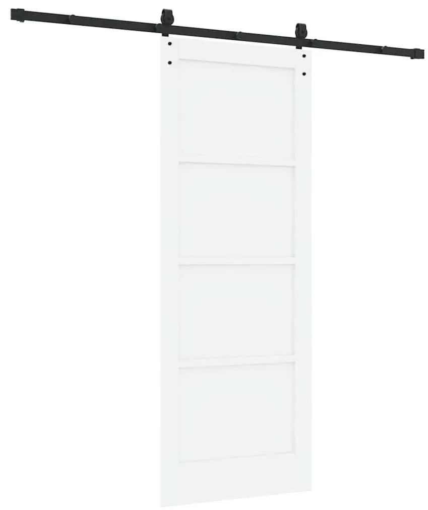 vidaXL Συρόμενη Πόρτα Λευκό 78 x 202 εκ. Μασίφ ξύλο πεύκου