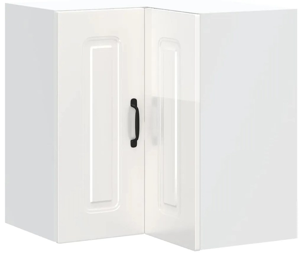vidaXL Γωνιακό ντουλάπι τοίχου κουζίνας "Kalmar" High Gloss White