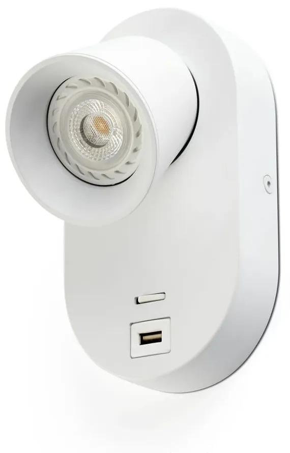 Φωτιστικό Τοίχου Corb GU10 Με Θύρα USB White Faro Barcelona