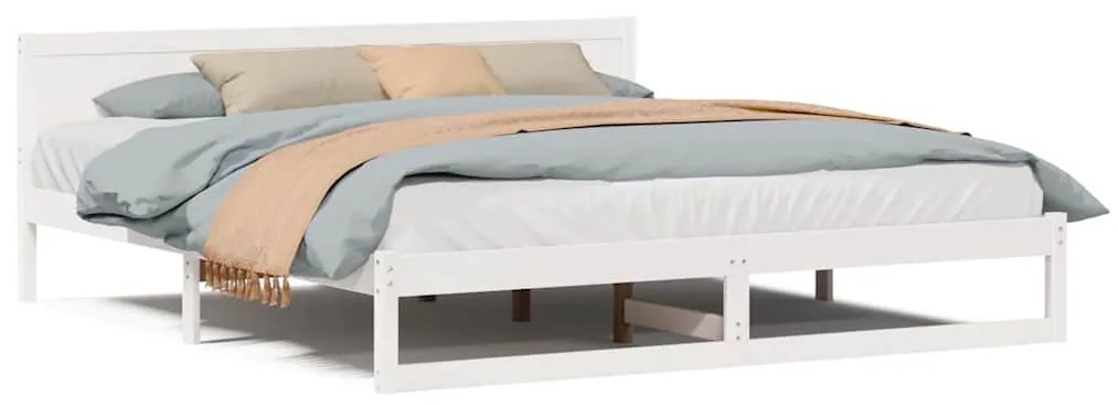 vidaXL Σκελετός Κρεβατιού Λευκό 200 x 200 cm Μασίφ ξύλο πεύκου