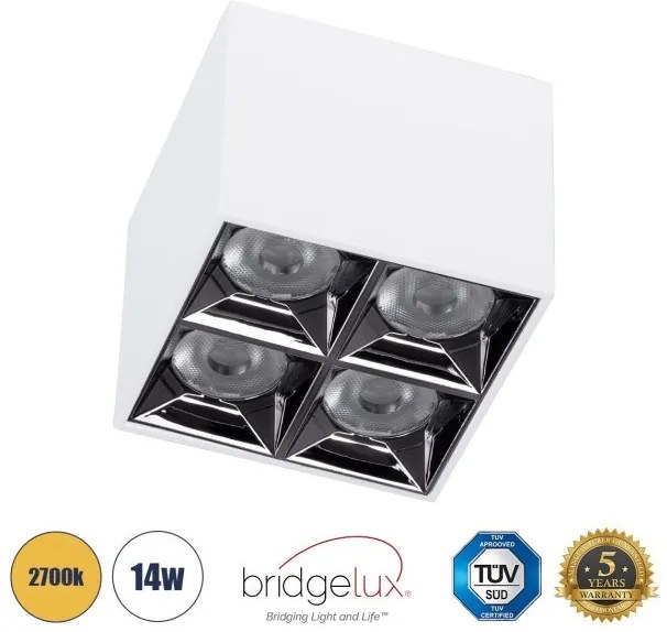 Επίτοιχο Σποτ Downlight LED TrimLess 14W-Λευκό Κάτοπτρο Χρωμίου 2700K LUMINAR SUPERIOR 60335 Globostar-60335-Λευκό 60335