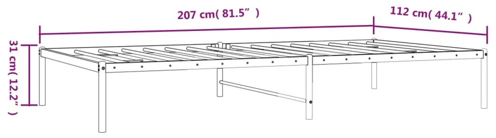 Πλαίσιο Κρεβατιού Λευκό 107 x 203 εκ. Μεταλλικό - Λευκό