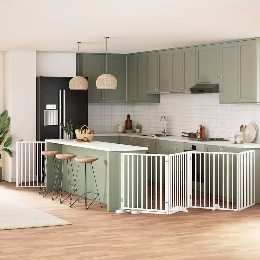 Διαχωριστικό Σκύλων/Πόρτα Πτυσσόμενο 6 Πάνελ 480εκ. Ξύλο Λεύκας