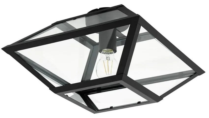 Φωτιστικό Οροφής Πλαφονιέρα Casefabre 98356 Black-Clear Eglo Metal, Glass