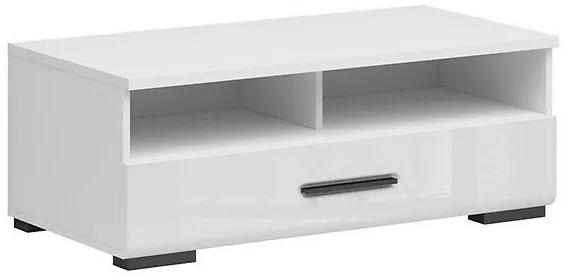 Τραπέζι Tv Boston CA118, Άσπρο, Γυαλιστερό λευκό, Αριθμός συρταριών: 1, 100x37x50cm, 27 kg | Epipla1.gr