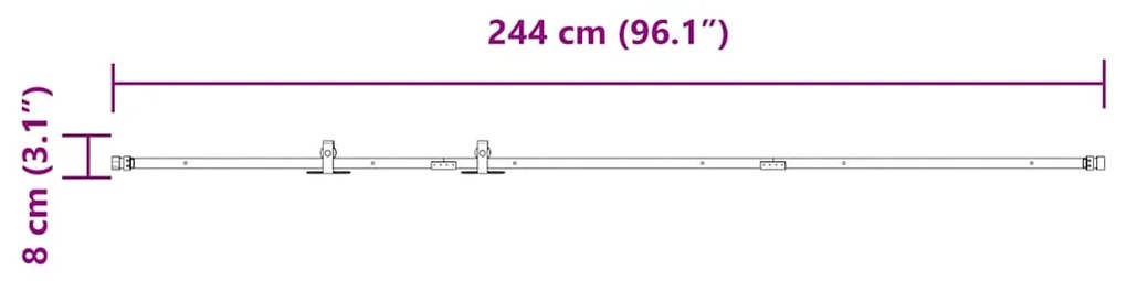 ΚΙΤ ΣΥΡΟΜΕΝΗΣ ΠΟΡΤΑΣ ΓΡΑΦΕΙΟΥ 244 CM ΑΠΟ ΑΝΘΡΑΚΟΥΧΟ ΧΑΛΥΒΑ 4009679