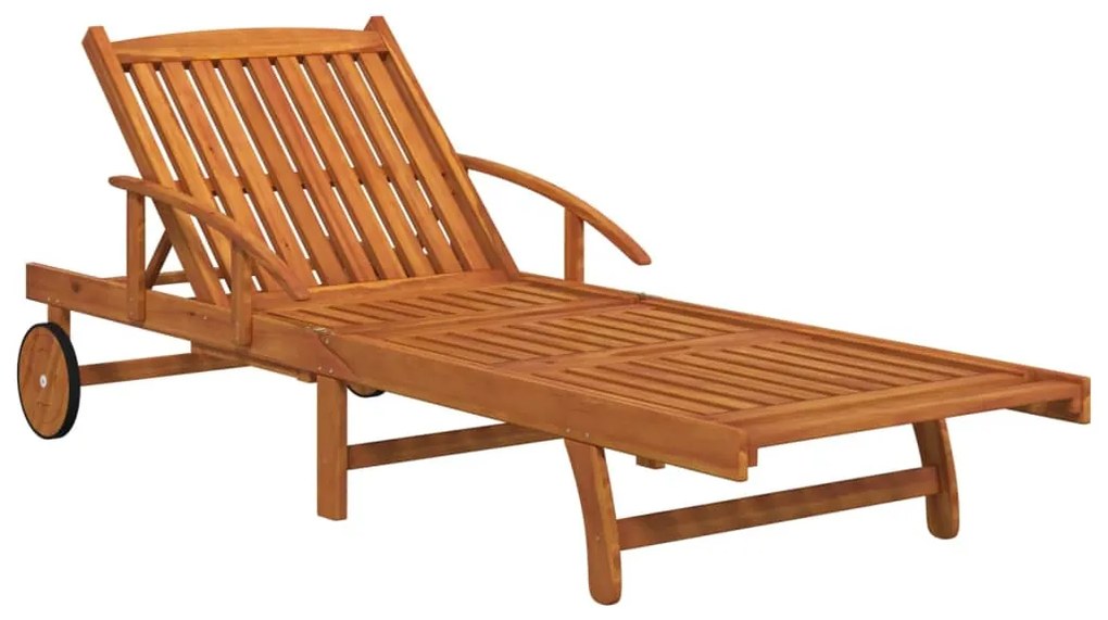 vidaXL Ξαπλώστρες Σετ 2 Τεμαχίων από Μασίφ Ξύλο Ακακίας με Τραπέζι