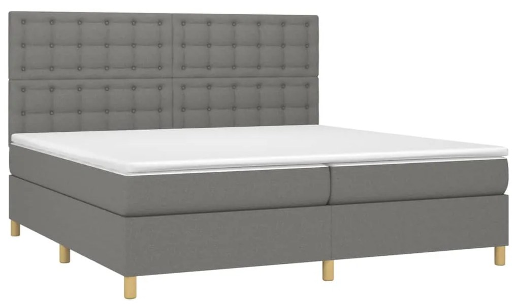 ΚΡΕΒΑΤΙ BOXSPRING ΜΕ ΣΤΡΩΜΑ ΣΚΟΥΡΟ ΓΚΡΙ 200X200 ΕΚ. ΥΦΑΣΜΑΤΙΝΟ 3142682