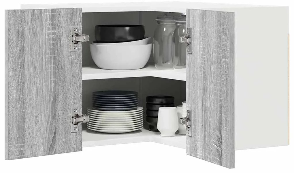 vidaXL Κρεμαστό ντουλάπι Γκρι Σομόνα και Λευκό 57 x 57 x 40 εκ.