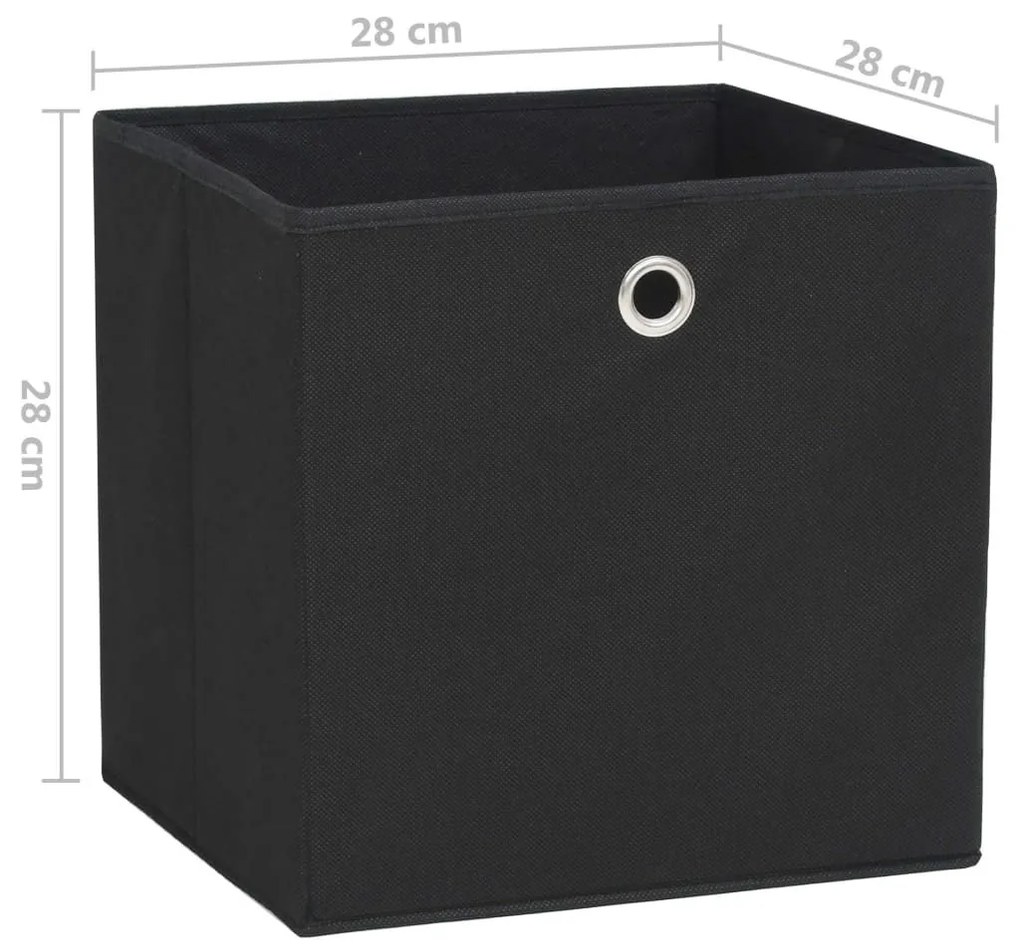 Κουτιά Αποθήκευσης 10 τεμ. Μαύρα 28x28x28 εκ. Ύφασμα Non-woven - Μαύρο