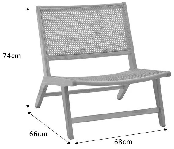 Πολυθρόνα Filippo ξύλο οξιάς φυσικό-έδρα φυσικό rattan 68x72x74εκ 68x72x74 εκ.